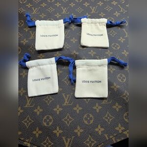 Louis Vuitton Cream Dust Bag with Blue Drawstrings...x4 Small